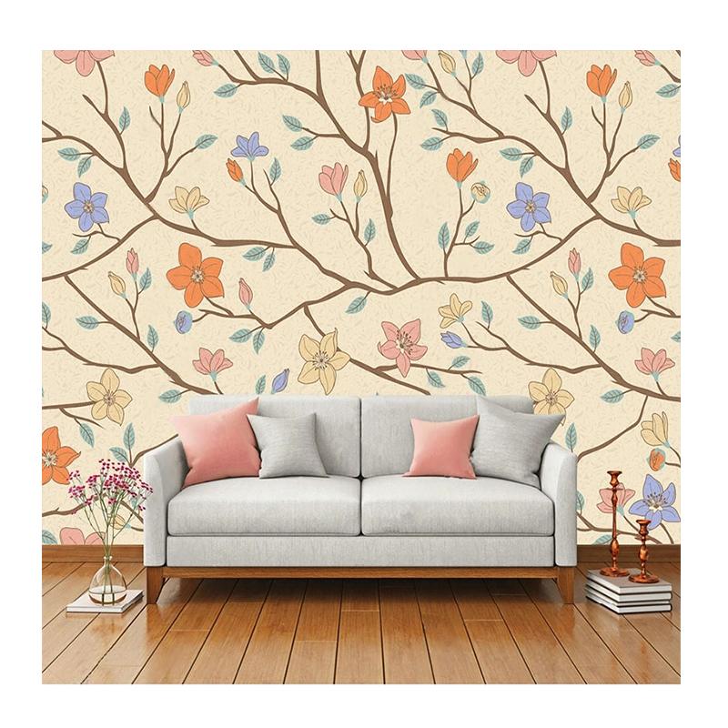 3D-Wandtapete im europäischen Stil, Vintage, alt, warm, Blumenhintergrund, Tapete für Schlafzimmer, Wandgemälde