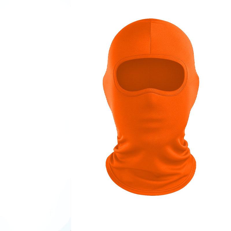 

Kids Full Face Mask High Stretch Ice Silk Balaclava Summer Outdoor Breathable Single-hole Solid Color Sun Protection Head Cover помаранчевий