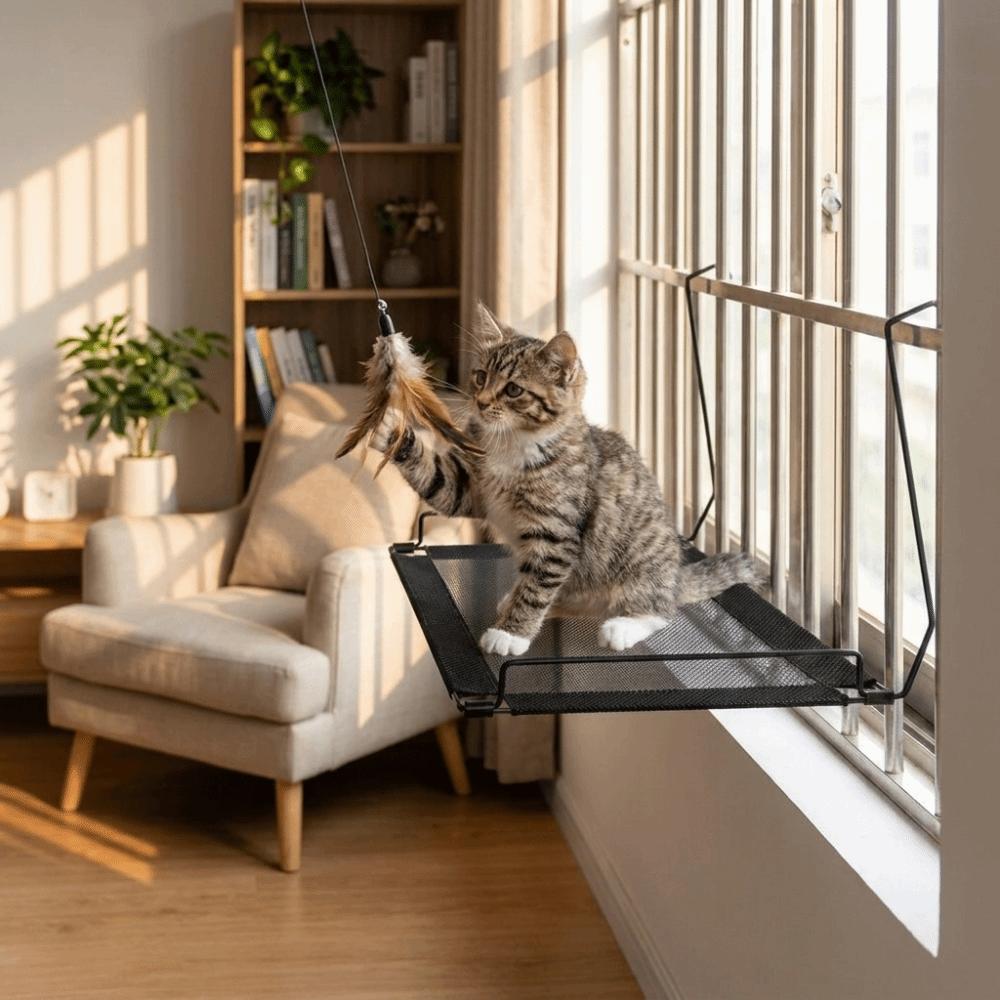 Stable Cat Window Hammock Folding Cat Sunbathing Bed Pet Nest Pet Window Perch  Window Perch