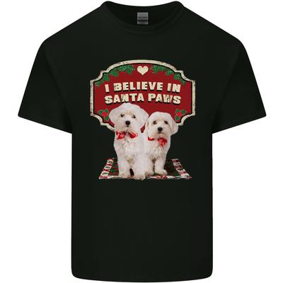 Christmas Maltese Funny Santa Paws Xmas Unisexs Light Cotton TShirt