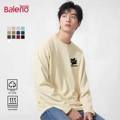 Baleno Men's Pure Cotton Heavyweight Long Sleeve T-Shirt