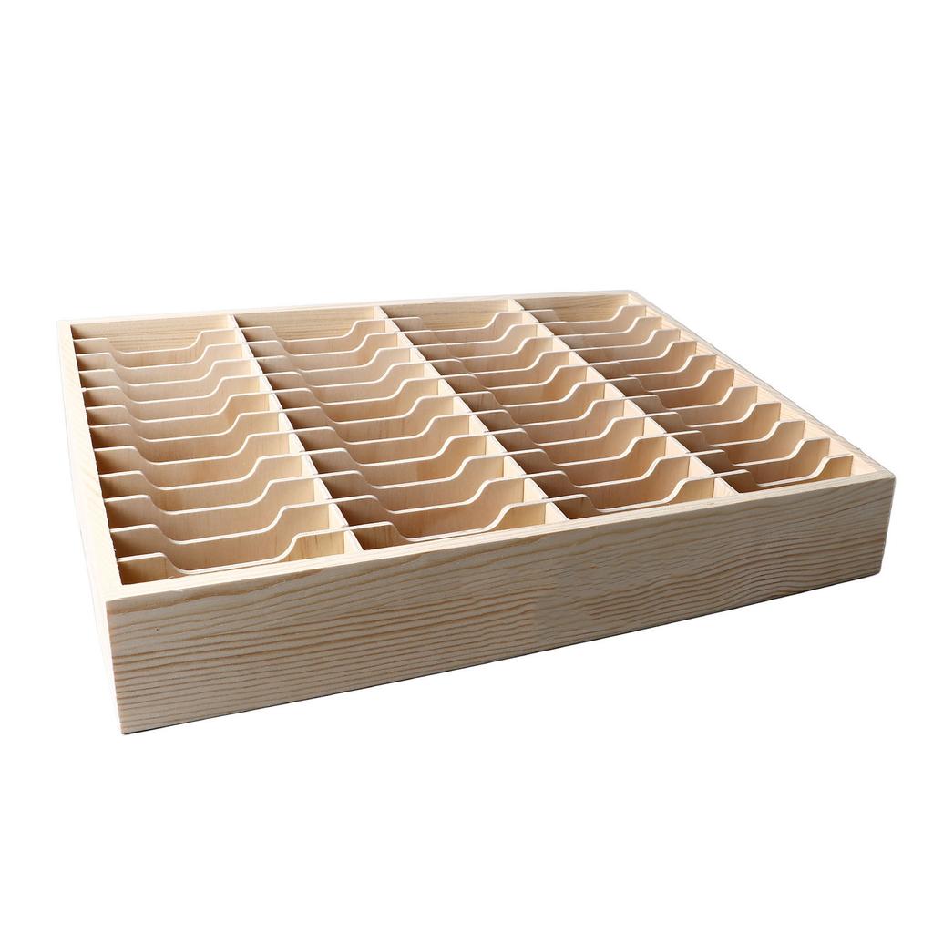 Handybox Aufbewahrungskoffer 48 Fächer Tischplatte Holzhalter für Zuhause Klassenzimmer
