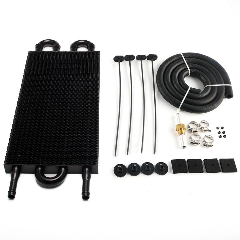 4 Row 6 Row 8 Row Universal Aluminum Remote Transmission Oil Cooler Auto-Manual Radiator Converter Kit TOC-1001