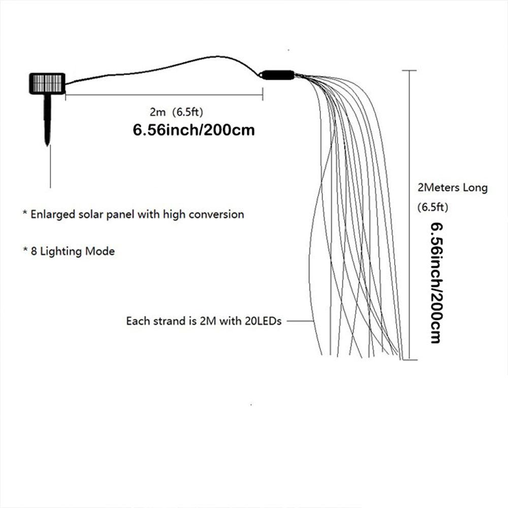 Xiaomi 2M Solar Powered LED Branch Lights With Copper Waterproof Waterfall Light For Garden Party Outdoor Christmas Tree Decoration