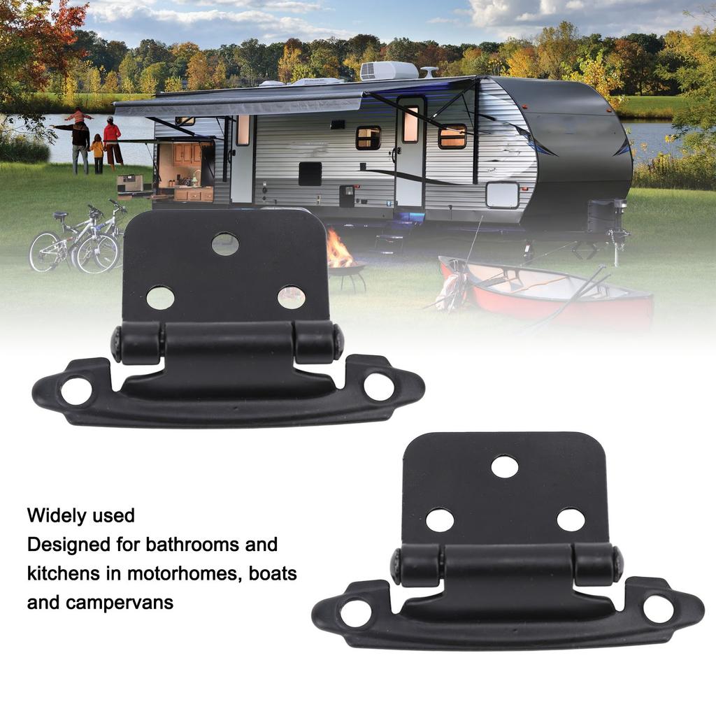 2pcs RV Cabinet Hinge 1/2in Overlay Self Closing Cabinet Door Hinge Hardware Steel for RV Boat Bathroom Kitchen