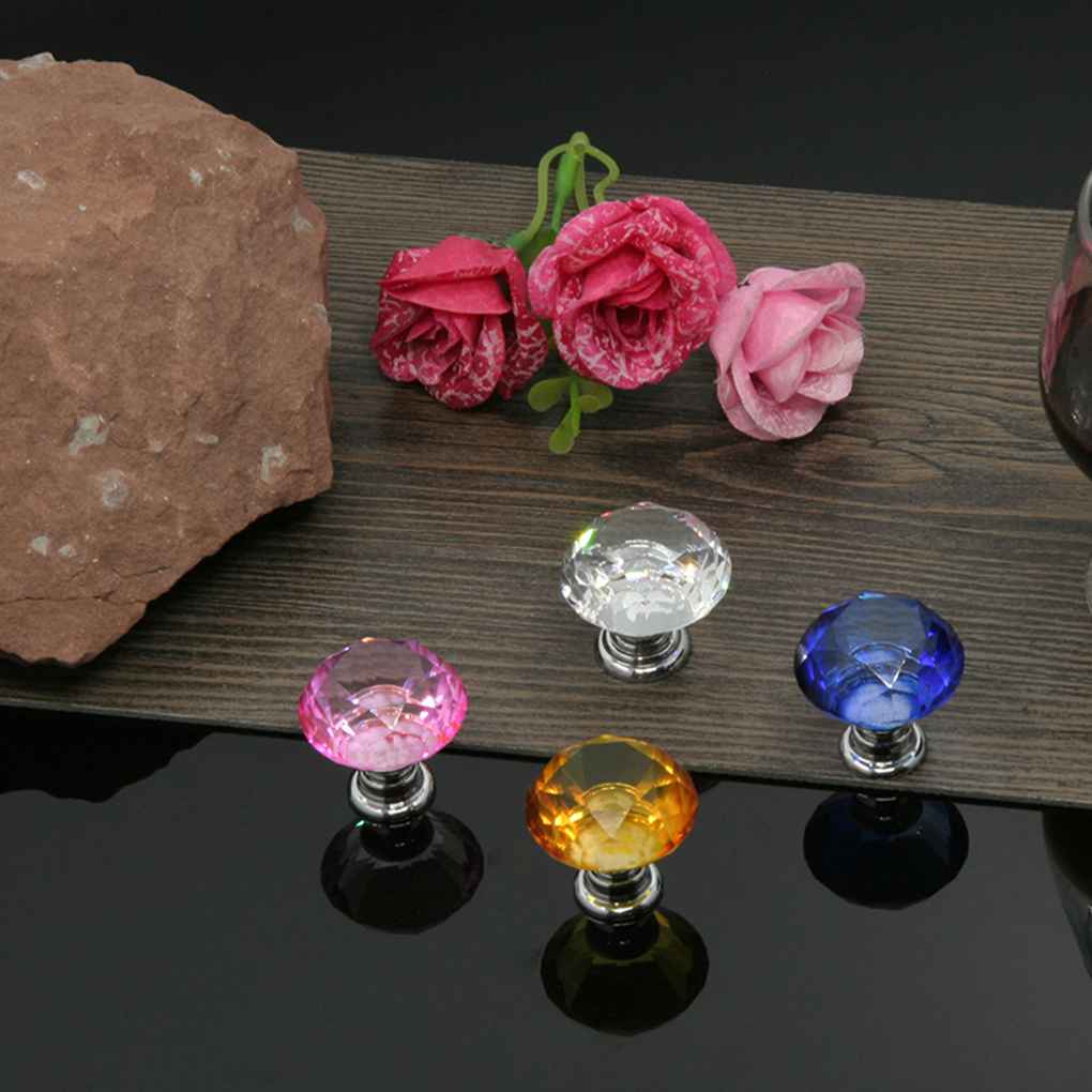 Vintage Door Colorful Glass Shinning Round Handles Pull Knobs for Kitchen Cabinet Cupboard Wardrobe Drawer by Jooan