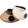 Wide Brim Sun Hat With Built-In Fan Summer Cap Outdoor Straw Visor Hat With Solar/Usb Powered Fan For Camping Fishing Hiking