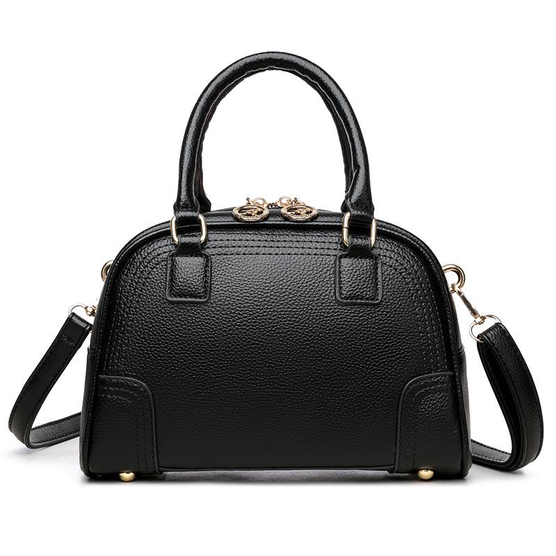 

Жіноча сумка кросбоді з натуральної шкіри великої місткості - Кругла сумочка з м якої коров ячої шкіри чорний