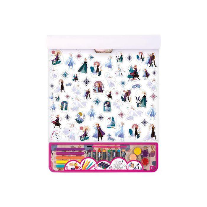 Bloc de dessin La Reine des Neiges - Cefa Toys - 25 feuilles - 8 peintures à la cire - 5 feutres - 5 aquarelles