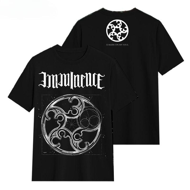 Approaching Band Swedish PostNuclear Rock European High Street Loose Dark Logo ShortSleeved Cotton TShirt