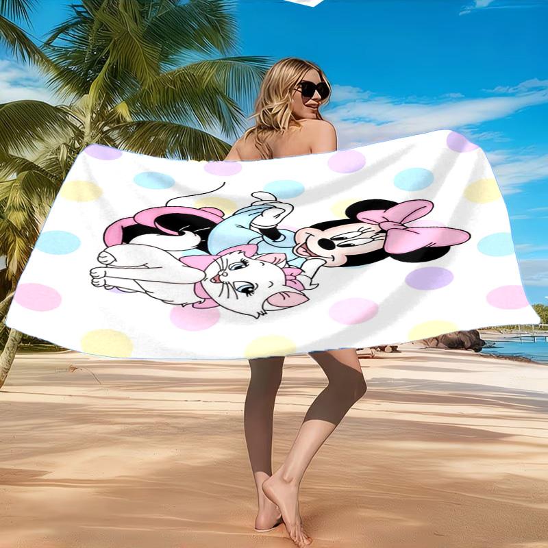 Pink Mouse Artwork Printed Microfiber Beach Towel, Soft And Absorbent, Quick-Dry, Ideal for Summer Travel, Beach Essential, Swimming Pool