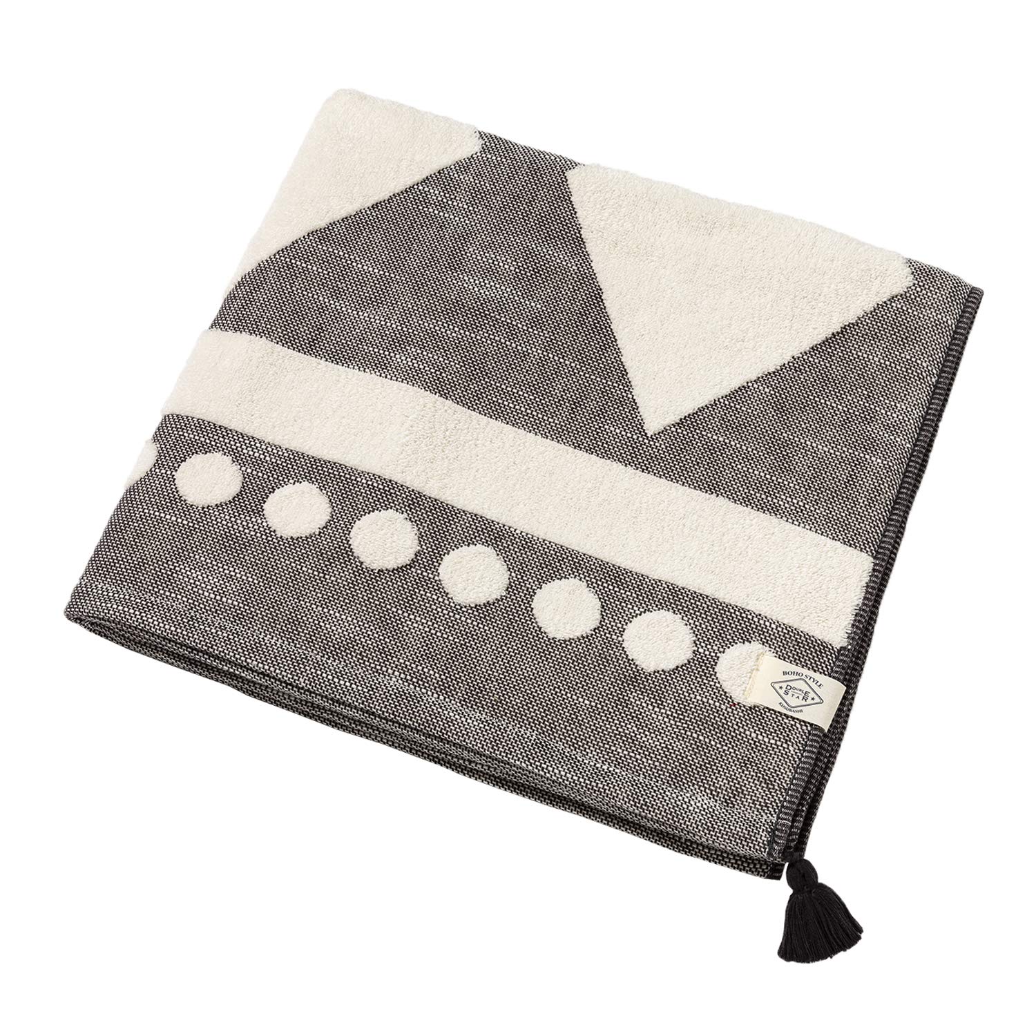 

Кусунокибаши Монори Бохо Марлевое махровое банное полотенце 70 x Полотенце, Черный, Прибл.. 130 см, 1-67489-11-BK чёрный