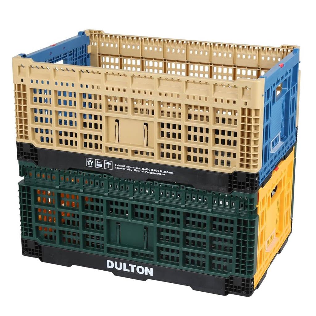 Dulton Folding Mesh Storage 48L CAR Foldable Storage Height 26cm Width 60cm Depth 40cm Coyote/Blue "FOR LIFE" V21-0347CO/BL