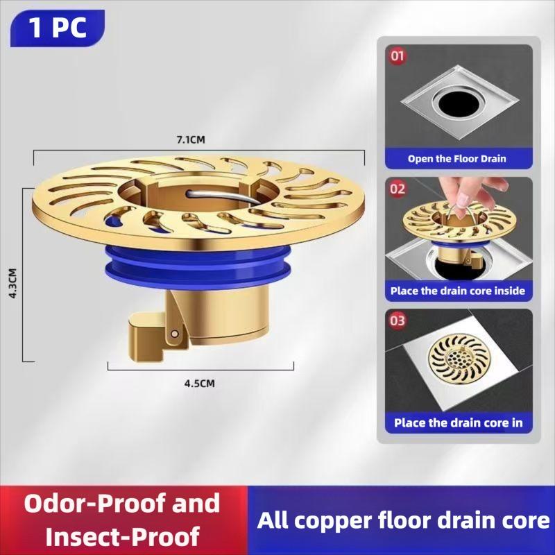 All-copper Floor Drain Core Floor Shower Drain Stopper Insectproof Anti-odor Deodorization Toilet Kitchen Bathroom Toilet Sewer