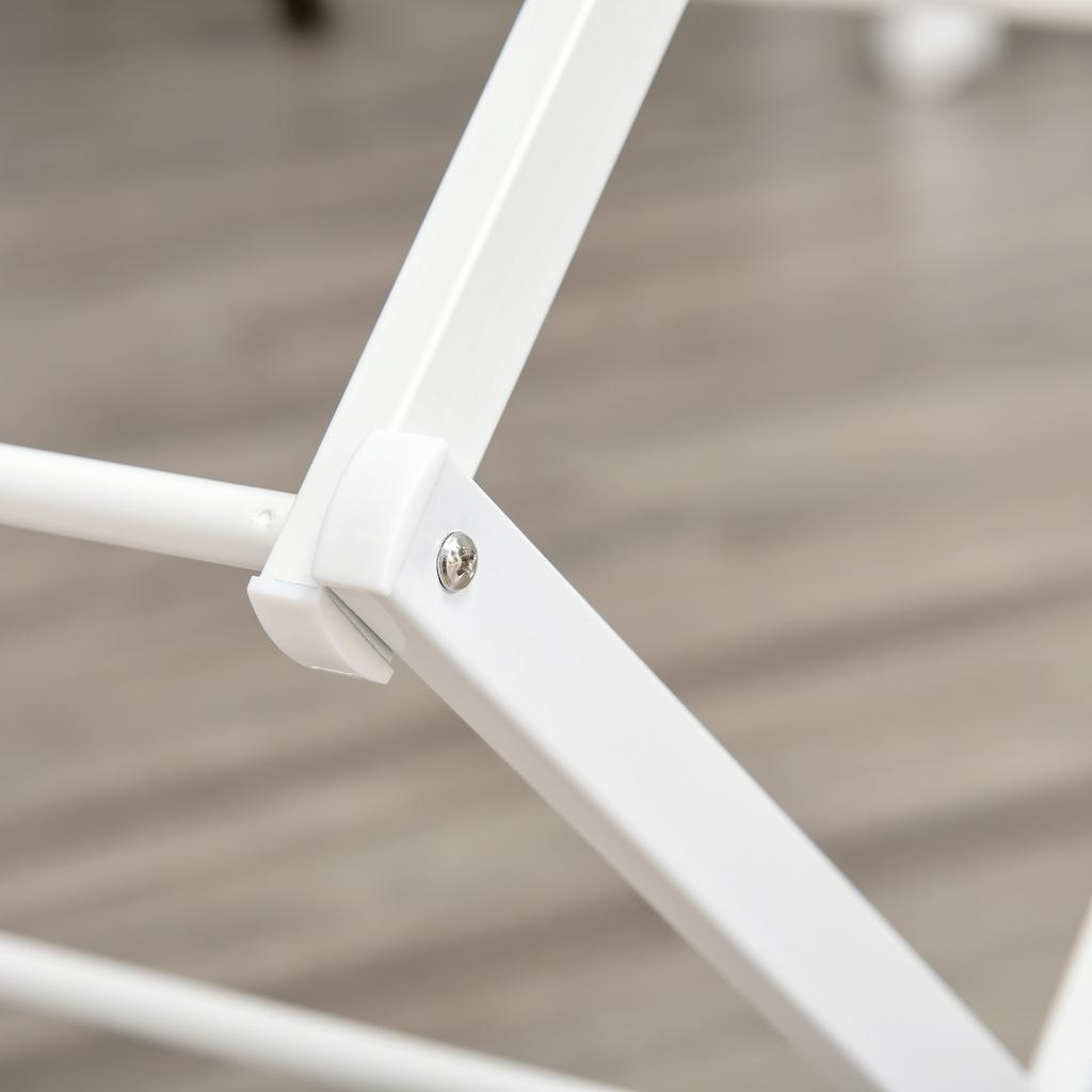 Foldable Clothes Airer 8-Tier Drying Rack, Tower Dryer, Tower Clothes Airer, Drying Stand, Metal Plastic White 74 X 35 X 144 Cm