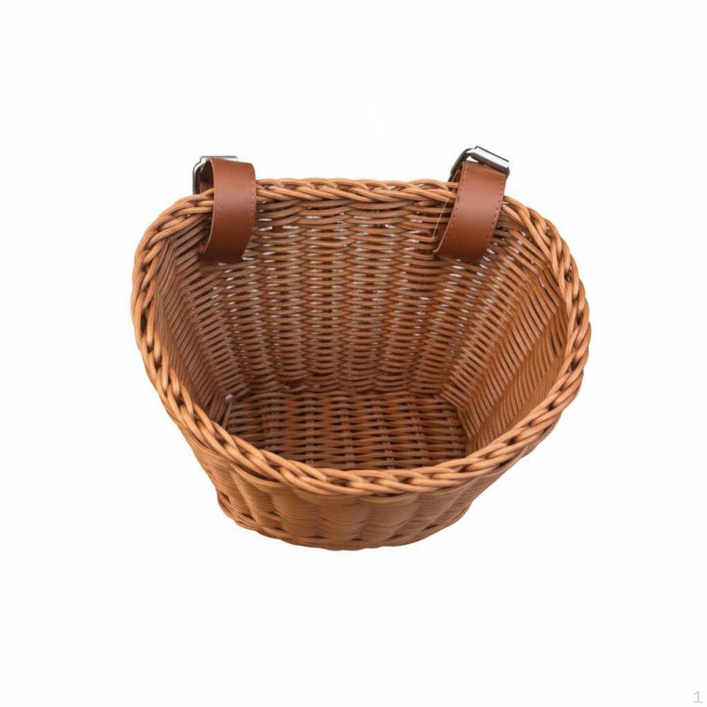 Kids Bike Basket Easy Installation Rattan Design Cycle Versatile Vehicle Accessory for Young