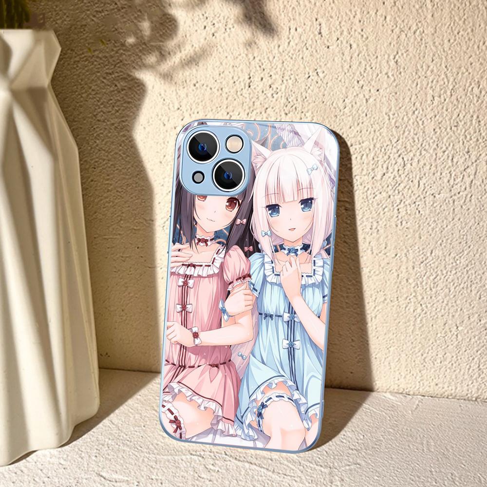 Nekopara Chocola Vanilla Phone Case For iPhone 14 13 12 Mini 11 Pro XS Max X XR 14 Plus Tempered Glass Cover