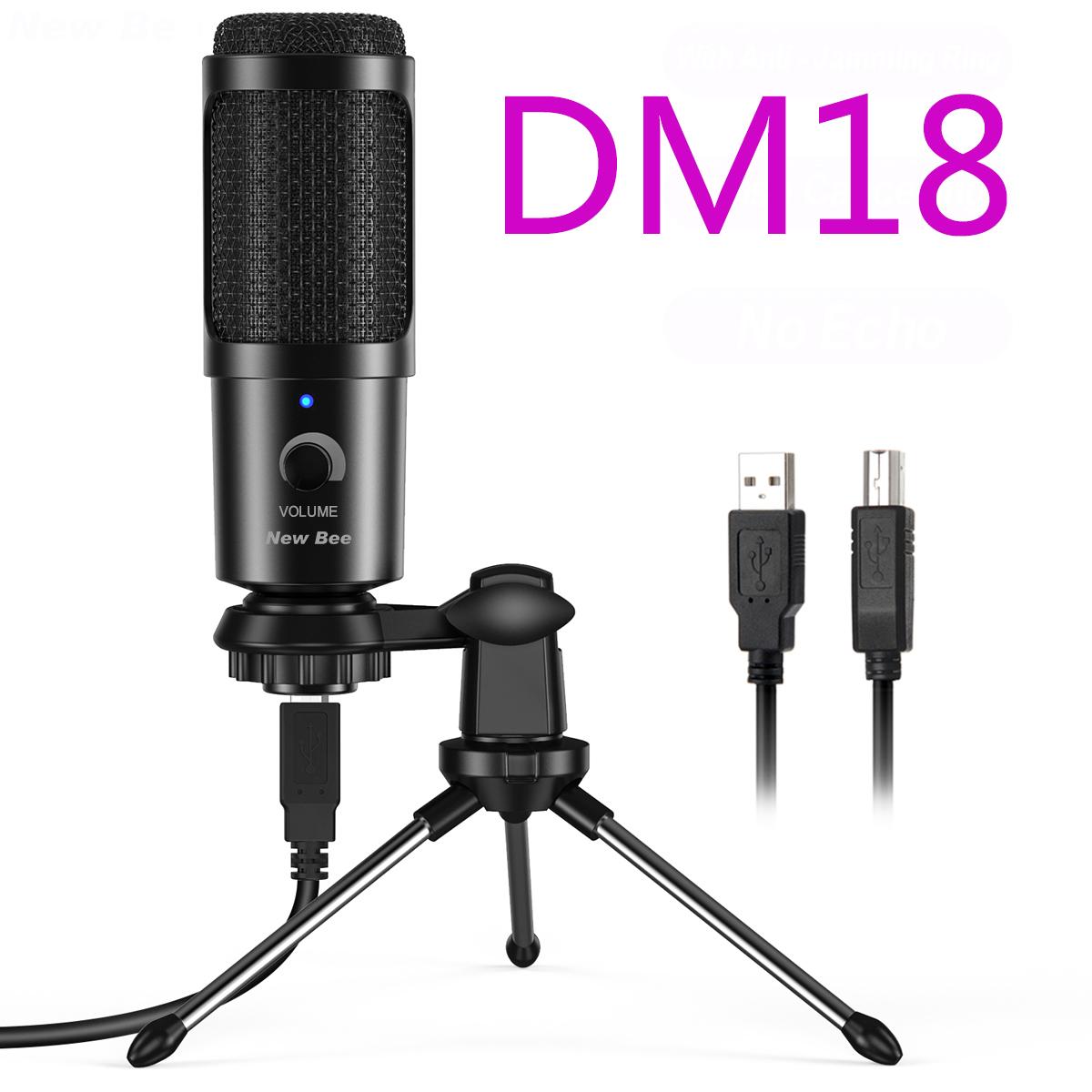 

New Bee USB Microphone Condenser Professional Mic with Shock Mount for Computer Laptop Gaming Streaming Recording Studio чорний