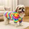 Fashion Thick Pet Dog Hoodie Fleece Warm Dog Sweatshirt Rainbow Soft Pet Coat Jacket for Dogs Puppy