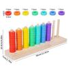 Wooden Color Sorting Stacking Toys, Montessori Toys Rainbow Rings Game, Wooden Sorting & Stacking Toys For Toddlers