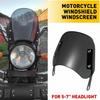 Universal Motorcycle Headlight Fairing Windscreen Windshield 5-7'' Round Black