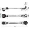 Mini Treble 1/4 Ratchet Wrench Double Ended Quick Socket Ratchet Wrench Screwdriver Hex Torque Wrenches Set 2-in-1 Spanner