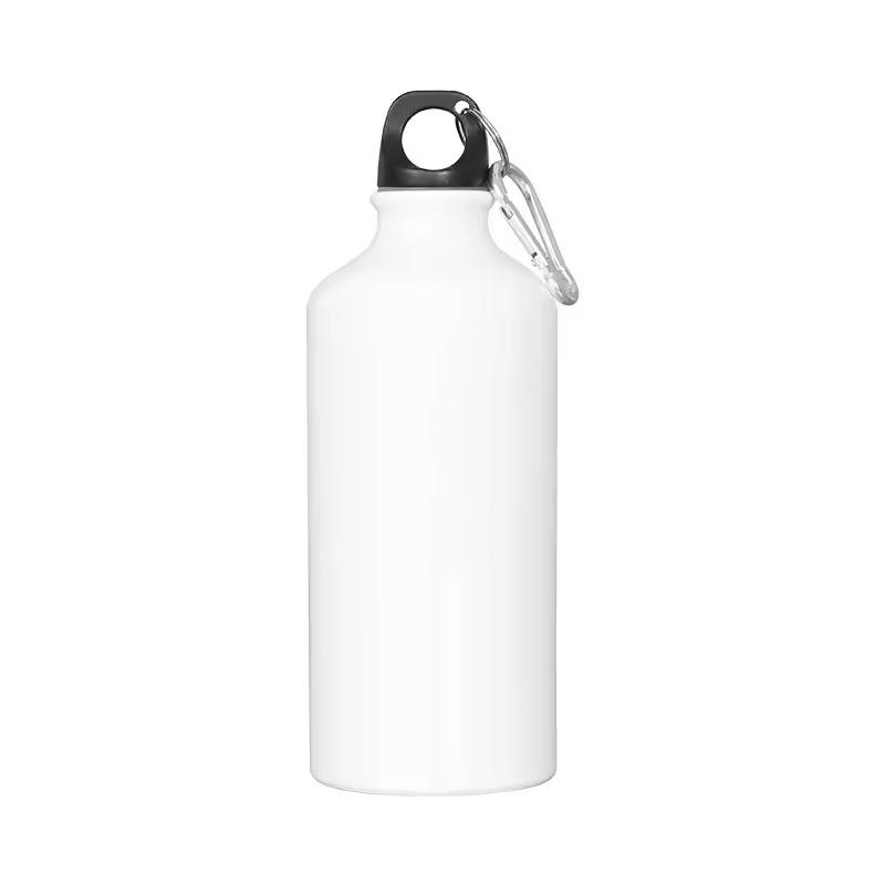 Customized Modern Aluminum Sports Water Bottle with Carabiner Cap for Outdoor Camping & Hiking-Eco-Friendly Promotional Item 500ml белый