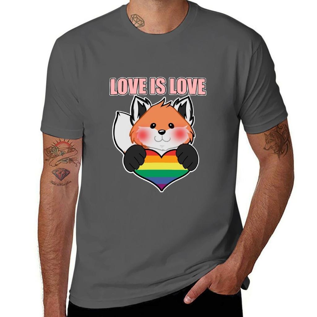 Love Is Love Pride Red Fox Tshirt Sweat Resistant Workout Tee Shirt Tshirt
