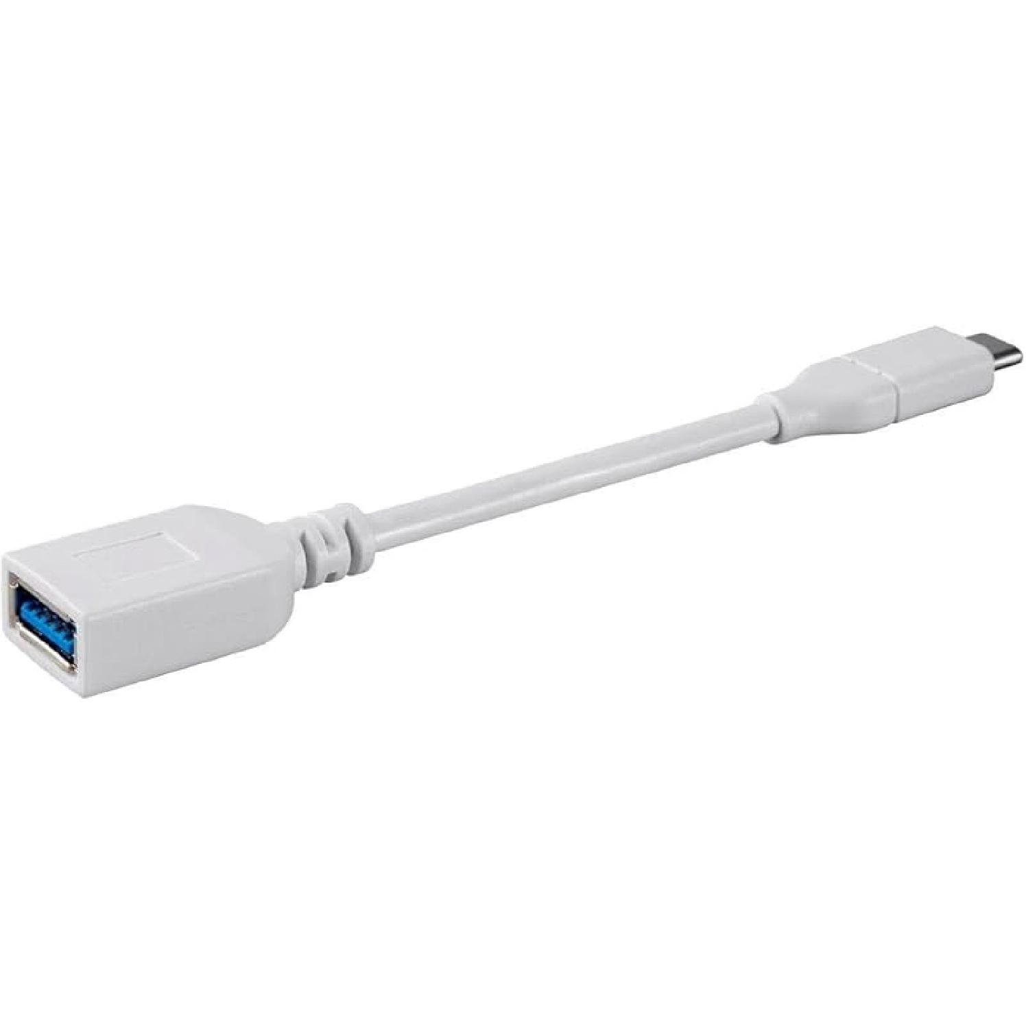 Кабель-удлинитель Monoprice USB C на USB A (мама) 3.1 Gen 1 - 0,5 фута - Белый | Быстрая зарядка, 5 Гбит/с, 3 А, 30 AWG, Тип C - Серия Essentials
