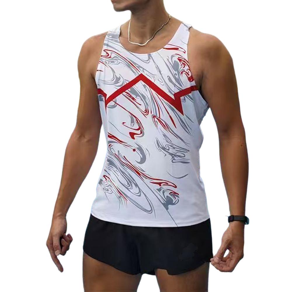 Athletics Running Vest Tank Top Run Speed Fitness Shirt Sleeveless Mens Clothing Athlete Track Field Singlet S