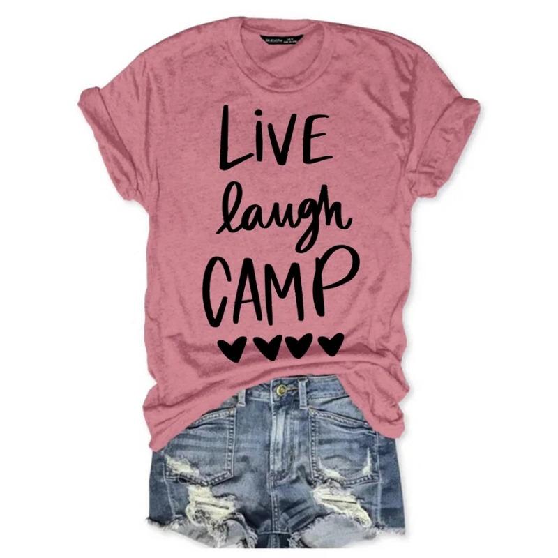 Summer Print Pattern Loose Round Neck Pure Cotton Short Sleeved Shirt T-Shirts Women’s