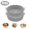 Air Fryer Silicone Basket Reusable Container Accessories Oven Tray Pizza Fried Chicken Baking Mold Protector Kitchen Tool