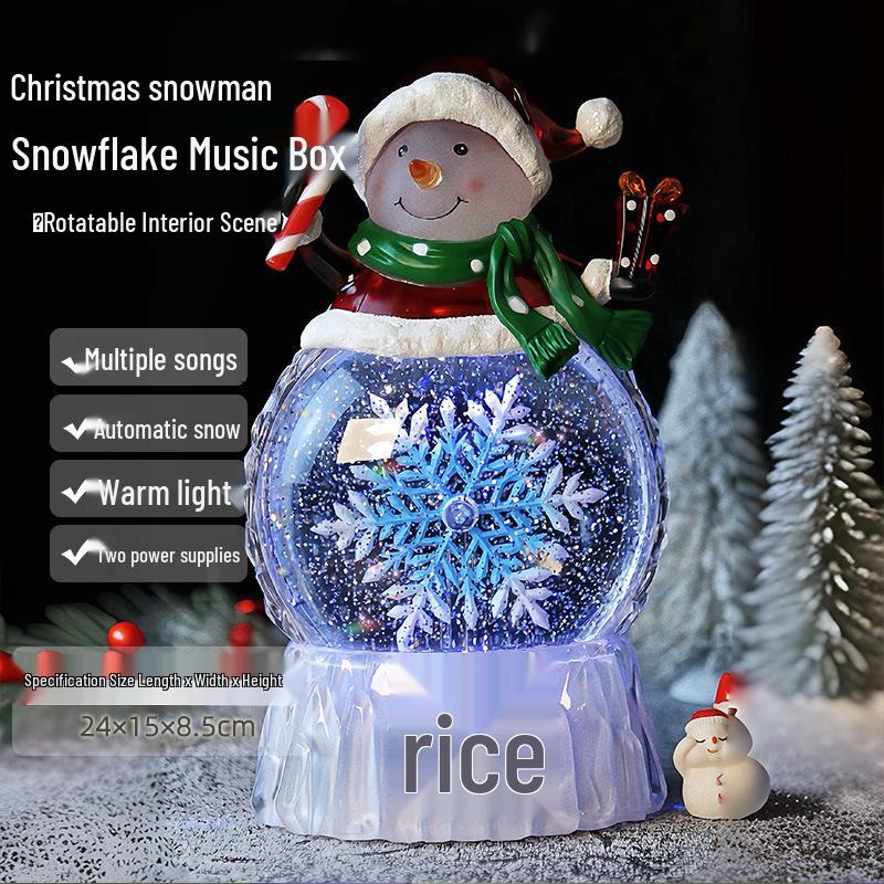 

Обертовий Колесо Огляду Снігова Куля Музична Скринька - Сніговик Різдвяний Подарунок Прикраса