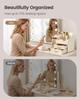 Lolalet Makeup Organizer with PU Spacious Skincare Storage Display Case for and Beauty for Vanity and Easy To Clean Cream Drawer, Leather, Holder,