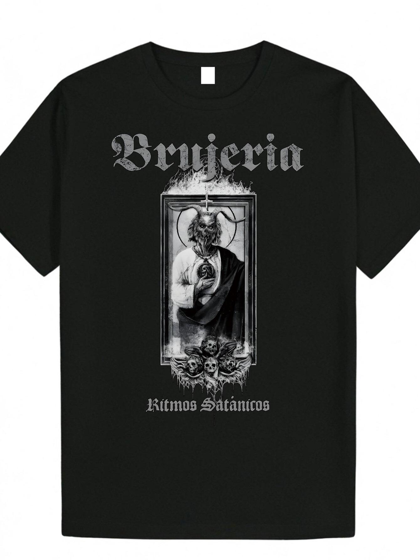 

Gothic Band Printed T-Shirt Men s Fashion Casual Wear Short Sleeve Loose Comfort T-Shirt Daily Men s Clothing 4XL