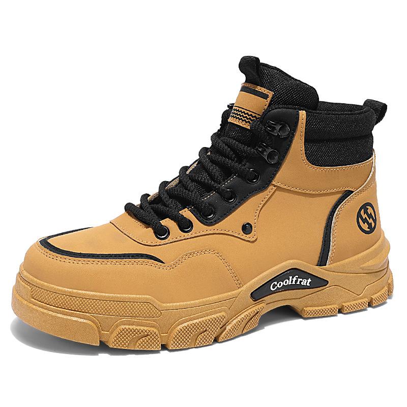 Autumn Men's Shoes New Breathable High-top Martin Boots Men's Trend Versatile Platform Tooling Shoes Casual Short Boots Trendy Shoes