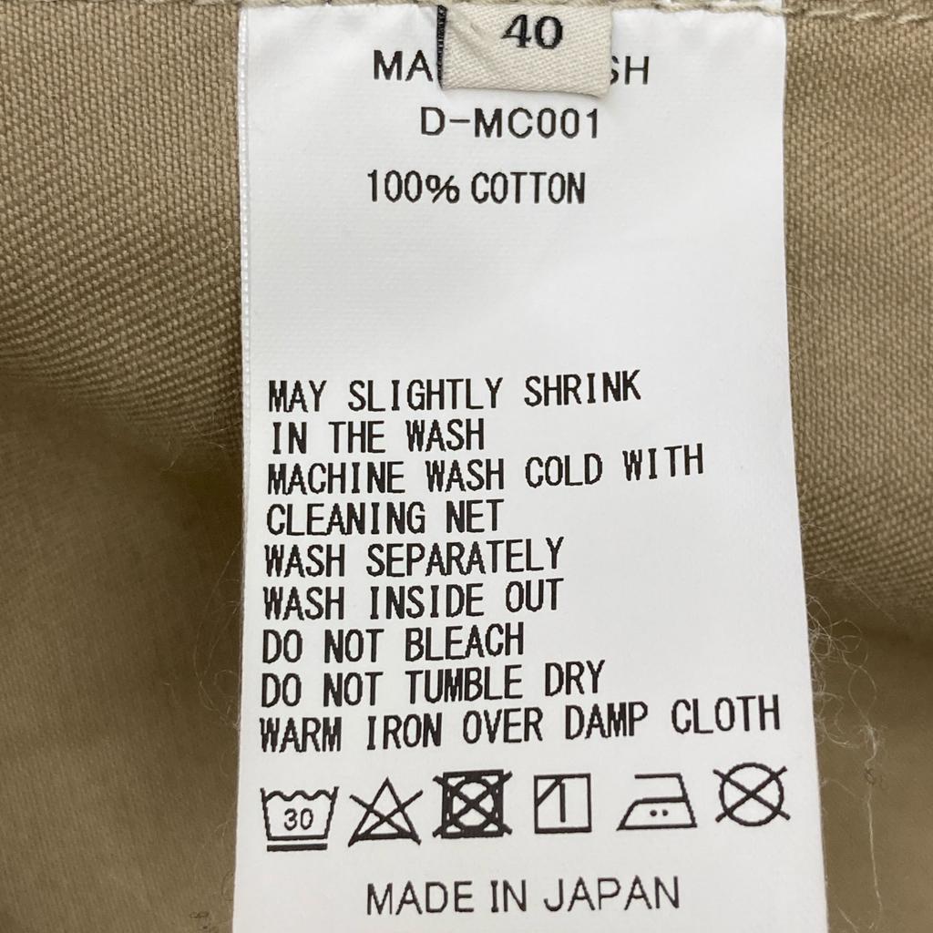 MACKINTOSH D-MC001 2018 Rigid Japan Chino Bal Color Coat Coat 40 beigeUsed