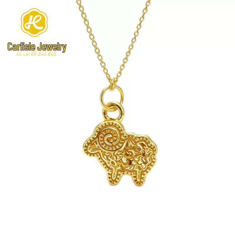 Shuibei 999 Fine Gold Slim Waist Necklace: 3D Hard Gold Women's Pendant Charm, Popular Live Broadcast Hot Seller.