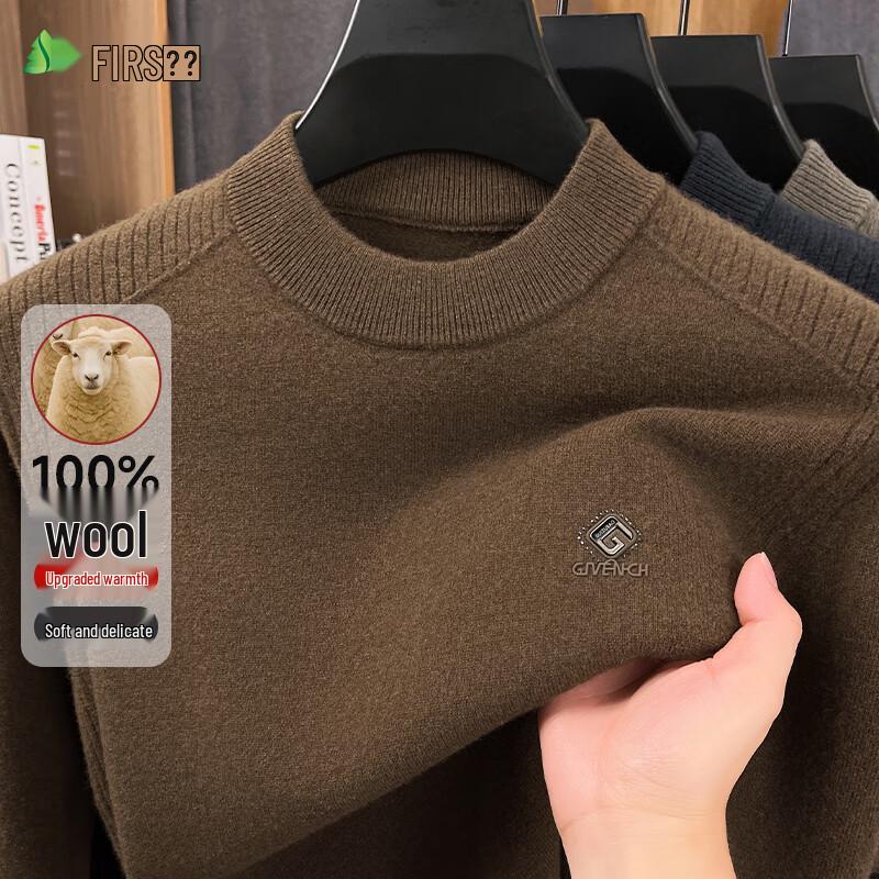 

Мужской свитер Shanshan из 100% мериносовой шерсти с круглым вырезом XL