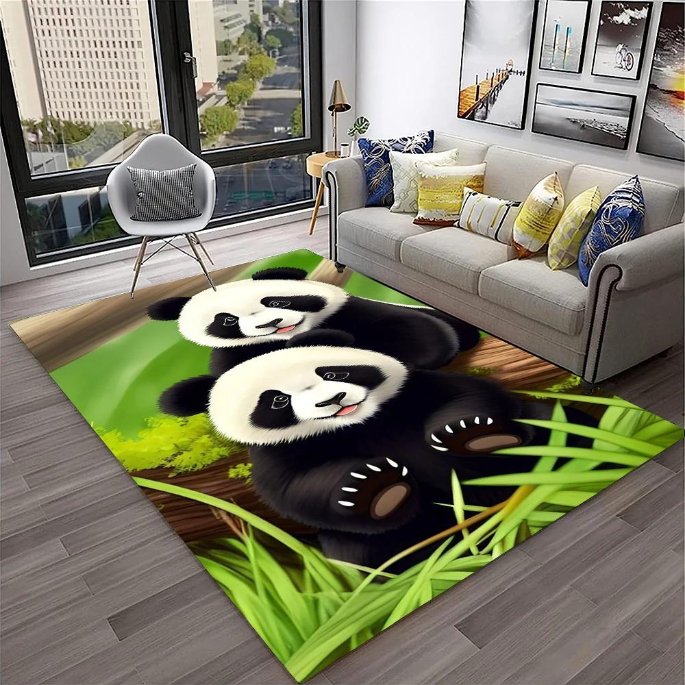 3D Cartoon Cute Panda Animal Child Play Carpet Rug for Home Living Room Bedroom Sofa Doormat Decor,Area Rug Non-slip Floor Mat 40x60cm