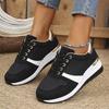 Fashion Women's Fashion Chunky Sneakers Lace Up Platform Casual Sports Shoes Woman Lightweight Non Slip Wedges Walking Shoes Plus Size