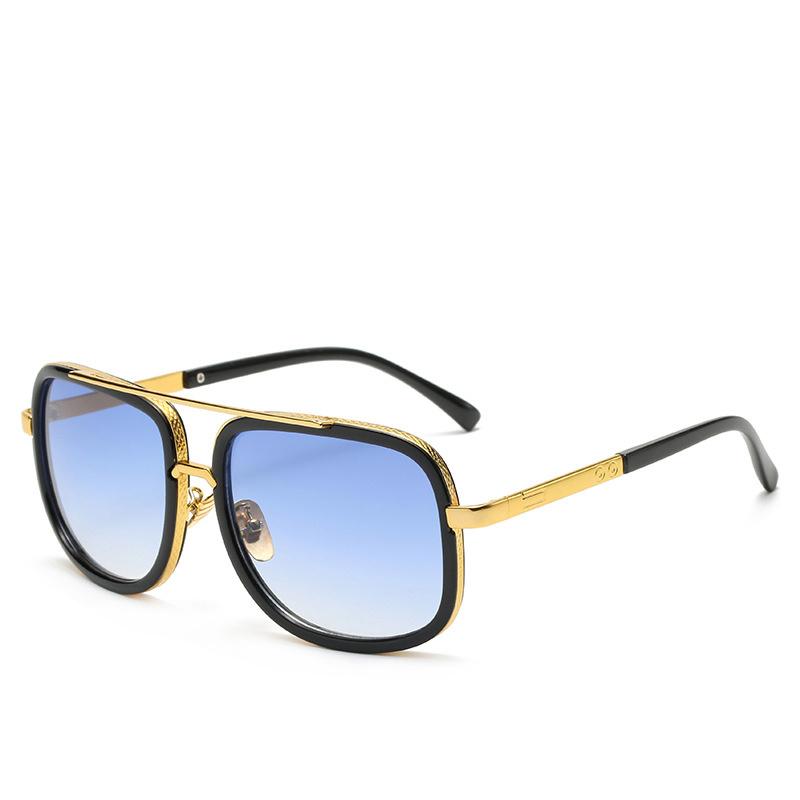 Fashion Square Sunglasses Vintage Metal Sun Glasses Men's Outdoor Sport Travel Sunscreen Sunshade Non-polarized Glasses