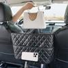 Large Capacity Car Seat Back Organizer - Durable Faux Leather Storage Mesh Bag with Hanging Mount, Lightweight Auto Interior Accessory Organizer