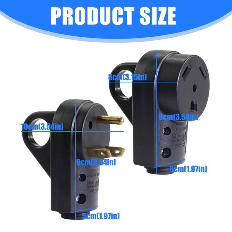 125V Rear Pull Rings Power Plugs Nylon Construction Secure Connection Electrical Connector for Campers & Trailers Use