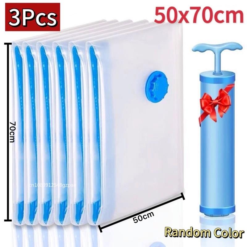 Reusable Vacuum Bag and Pump Cover for Clothes Storing Large Plastic Compression Empty Bag Travel Accessories Storage Container
