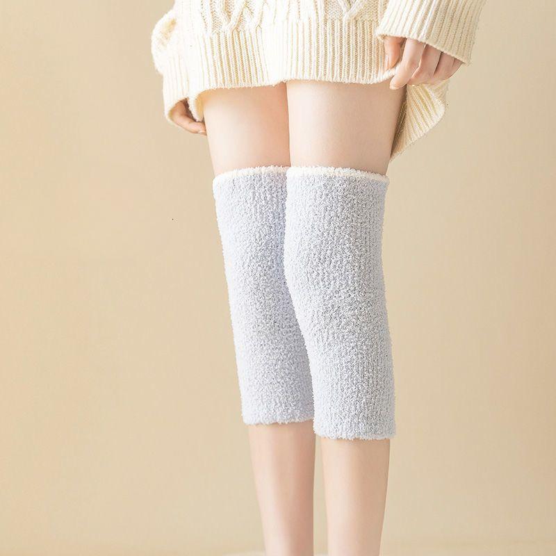 Women Fur Warm Knee Pads Winter Coral Fleece Thick Soft Leg Arthritis Kneepad Knee Warmer Running Knee Protector Long Socks