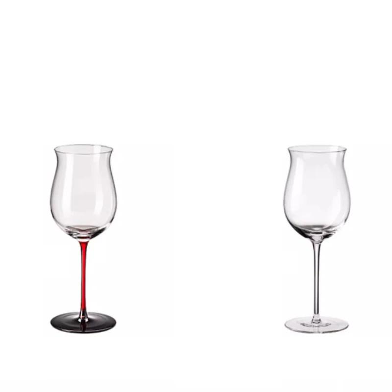 Tulip Black Tie Goblet Modern Light Luxury High Appearance Level Wine Cups Home Burgundy Pot Belly Glass Restaurant Wine Glass