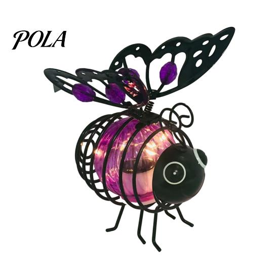 Decorative Solar Powered Lights Hanging Bee Lights, Metal Bouncy Spring Ornaments, Weatherproof Garden Lamps IP65 Waterproof Fairy for Outdoor