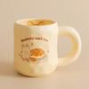 Cute Milk Fufu Cup Bread With Lid Spoon Wind Girls Ceramic Coffee Breakfast Cup Office