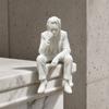 3D Printed Thinker Figurine, Small Upset Clown Shelf Sitter for Living Room Bookshelf Office Desktop Decor